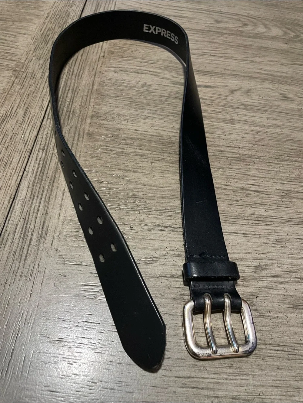 Express women’s black leather belt